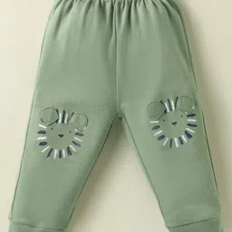 Zero Sinker Knit Full Length Leggings with Animal Print Pack of 3 - Peach Green & Brown image 2