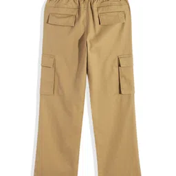 CAVIO Cotton Woven Solid Cargo Pant With Belt - Khaki image 3