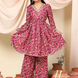 BAESD Girls Ethnic Motifs Printed Regular Kurta with Trousers-picture-35