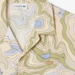 Lacoste Abstract Printed Spread Collar Cotton Relaxed Fit Shirt image 3