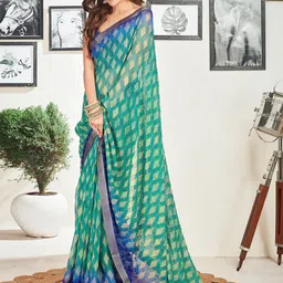 SANISA Zari Poly Georgette Saree image 2