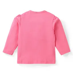 Babyoye Eco Conscious 100% Cotton Knit Full Sleeves Night Suit with Floral Print - Pink image 4