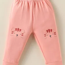 Zero Sinker Knit Full Length Leggings with Animal Print Pack of 3 - Peach Green & Brown image 4