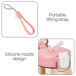 Fiddlerz Kids Water Bottle With Straw Spill Proof Straw Valve Brown - 550 ml image 5