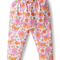 Babyoye Eco Conscious 100% Cotton Knit Full Sleeves Night Suit with Floral Print - Pink image 5