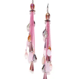 Jewels Galaxy Pink Silver Plated Handcrafted Contemporary Drop Earrings-picture-25