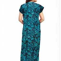 AAKARSHANA CREATION Blue Pure Cotton Maxi Printed Nightdress-picture-29