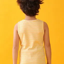 Anthrilo Boys Pack Of 3 Yellow White Stripe Vest AN51834N image 3