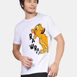 Greylongg Men Graphic Printed Round Neck Cotton Simba T-shirt image 5