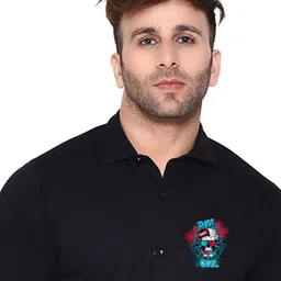 BEYOU FASHION Men Graphic Printed Spread Collar Cotton Casual Shirt image 4