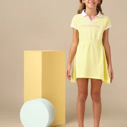 U.S. Polo Assn. Kids Girl Print Shirt Collar A-Line Mini Dress-picture-44