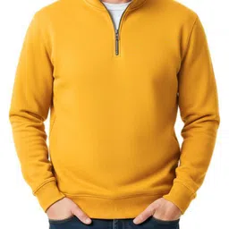 Try This Men Solid Mock Collar Long Sleeves Sweatshirt-image-10