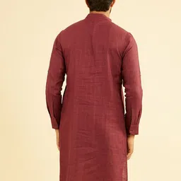 Manyavar Men Striped Linen Long Kurta image 3