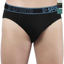 Sporto by Macho Pack Of 4 Combed Cotton Basic Briefs Sprto-M1010_B1-G1-Olv1-Prt1-XL-picture-17