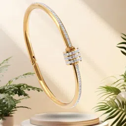 RKB Sales Women Cubic Zirconia Antique Gold-Plated Cuff Bracelet-picture-28