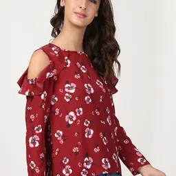 Harpa Women Maroon Floral Printed Top image 3