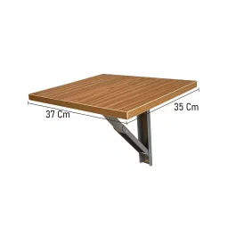 Folktail Engineered Wood Wall Mounted Table Brown Walnut Finish, FT13 image 2