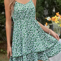 StyleCast x Revolte Floral Print Layered Fit & Flare Dress image 5