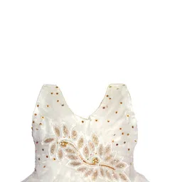 dress collection Girls Midi/Knee Length Festive/Wedding Dress (White, Sleeveless)Nice Dress image 3