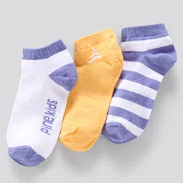 Pine Kids Anti Microbial and Striped Ankle Length Socks Pack of 3 Pairs (Color May Vary)-picture-11