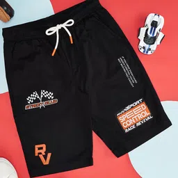 Pantaloons Junior Sports Theme Printed Shorts - Jet Black-picture-15