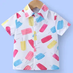 Mark & Mia Half Sleeves Shirt with Popsicle Print - White-picture-25