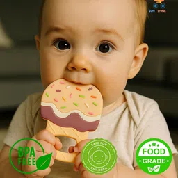 Sun & Shine Infants Premium Silicone Bite Cream Teether image 3