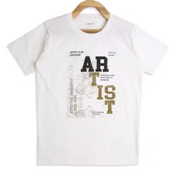 CAVIO Half Sleeves Paisley Printed Shirt With Text Printed Tee - Cream image 3