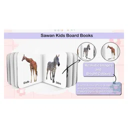 sawan Early Learning Little Library Kids Children Baby Books of 6 Books - Alphabets Fruits Vegetables Wild Animals Shapes & Colours Numbers - English image 2