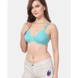 Fabme Cotton Sleeveless Solid Maternity Nursing Bra - Sea Green image 4