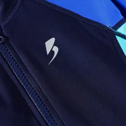 Bosky Swimwear Half Sleeves Legged Color Block Swimsuit - Navy Blue image 3