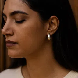 Digital Dress Room Gold Plated Teardrop Shaped Studs image 4