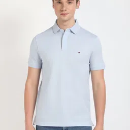Tommy Hilfiger Men Solid Polo Collar Cotton T-shirt-picture-30