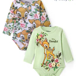 Babyoye Disney Interlock Knit Full Sleeves Onesies With Bambi Graphics Pack of 2 - Multicolour image 4