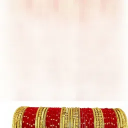 THE BLAZZE Red Glass Artificial Stones & Beads Bangle-picture-10