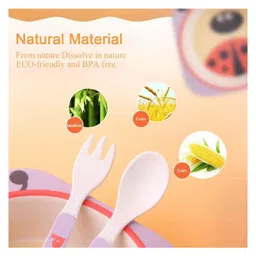 FunBlast Bamboo Fiber Feeding Set Bug Print Multicolour - 5 Pieces Set image 5