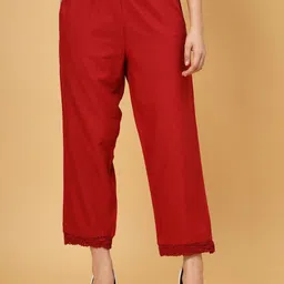Pistaa Women Cotton Solid Ethnic Palazzos-image-91