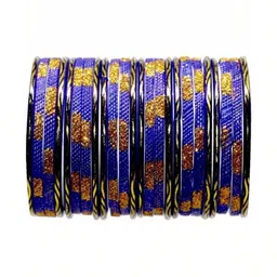Only Offers Set Of 10 Blue Glass Artificial Stones Bangle image 1