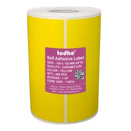 Tudko 100x150 mm 80 GSM 1 UP Self Adhesive Paper Label Yellow-picture-25