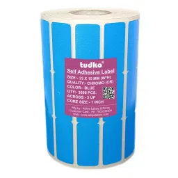 Tudko 33x15 mm 80 GSM 3 UP Self Adhesive Paper Label Blue-picture-29