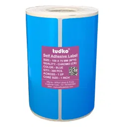 Tudko 100x75 mm 80 GSM 1 UP Self Adhesive Paper Label Blue-picture-13