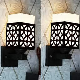 Gojeeva Brown Wood Square Wall Lamps-picture-7