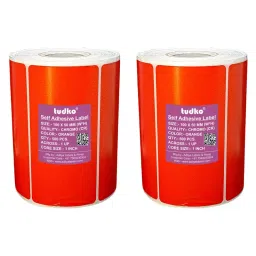 Tudko 100x50 mm 80 GSM 1 UP Self Adhesive Paper Label Orange (Pack of 2 Pcs)-picture-32