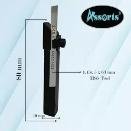 Assorts Mini Lathe Cut Off Parting Tool with Blade Cast Iron, & Steel 10 mm Shank Size 1.45x5x63 mm Blade Size Square 11.06 mm Centre Height image 4