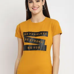 Tromko Women Pack of 3 Typography Printed Round Neck Cotton Regular Fit T-shirts image 2