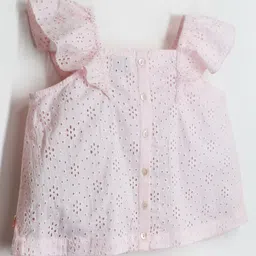 Cherry Crumble By Nitt Hyman Cap Sleeves Schiffli Top - Pink-picture-18