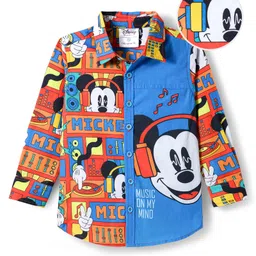 Ollington St. Disney Full Sleeves Shirt With Mickey Mouse Graphics - Blue-picture-34