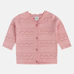 MINI KLUB Cotton Knit Full Sleeves Schiffli Embroidered Sweater - Peach-image-43