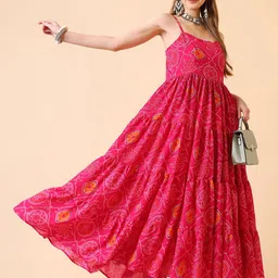 GLOSIA DESIGN Floral Printed Sleeveless Fit & Flare Maxi Dress image 3