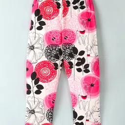 Doreme Single Jersey Full Length Leggings Floral Printed - Off White image 2